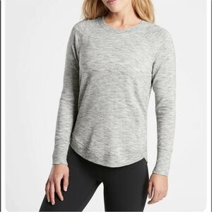 ATHLETA Mindset Sweatshirt Grey Heather Relaxed Soft Sz XS